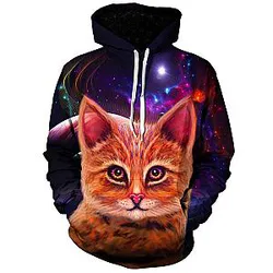 Spaced Cat Unisex Galaxy Hoodie