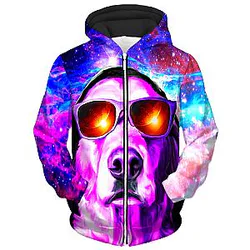 Nebulous K9 Unisex Zip Galaxy Hoodie