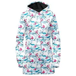 Flamingos Galaxy Hoodie Dress