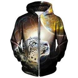 Sky Leopard Unisex Zip Galaxy Hoodie