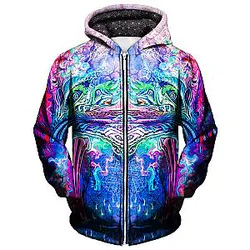 Symetricity Unisex Zip Galaxy Hoodie