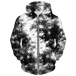 Deep Dark Galaxy Unisex Zip Galaxy Hoodie