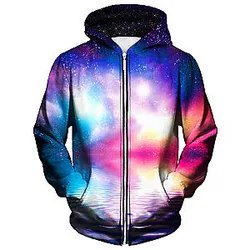 Ripple in Space Unisex Zip Galaxy Hoodie