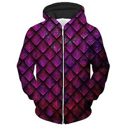Galactic Dragon Scale Pink Unisex Zip Galaxy Hoodie