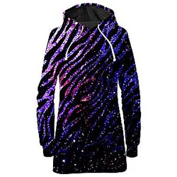 Zebra of the Night Galaxy Hoodie Dress