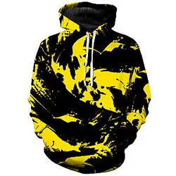 Black and Yellow Paint Splatter Unisex Galaxy Hoodie