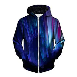 Northern Lights Unisex Zip Galaxy Hoodie