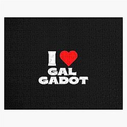 I Love Gal Gadot White Font Jigsaw Puzzle
