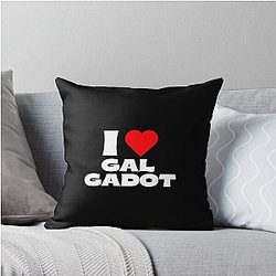 I Love Gal Gadot White Font Throw Pillow