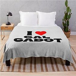 I Love Gal Gadot - Black Font Throw Blanket