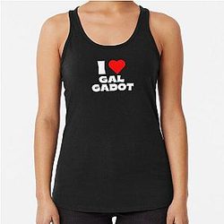 I Love Gal Gadot White Font Racerback Tank Top