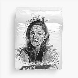Gal Gadot Abstract Sketch Art Duvet Cover