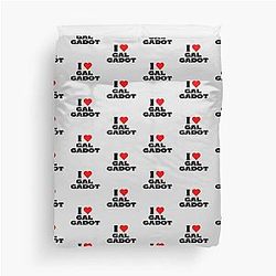 I Love Gal Gadot Black Duvet Cover