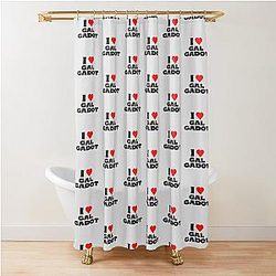 I Love Gal Gadot Black Font Shower Curtain