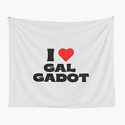 I Love Gal Gadot Black Font Tapestry