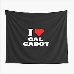I Love Gal Gadot White Fonts Tapestry