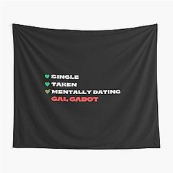 Mentally Dating Gal Gadot White Font Tapestry
