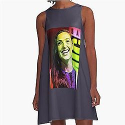 Gal Gadot Gold A-Line Dress
