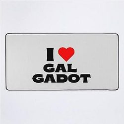 I Love Gal Gadot Black Desk Mat