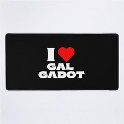 I Love Gal Gadot Desk Mat in White
