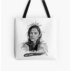 Gal Gadot Abstract Sketch Art All Over Print Tote Bag
