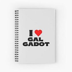I Love Gal Gadot Black Font Spiral Notebook