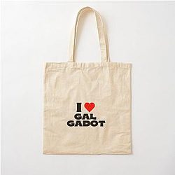 I Love Gal Gadot Black Cotton Tote Bag