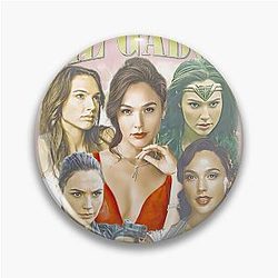 Gal Gadot Retro Style Art Pin