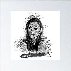 Gal Gadot Abstract Sketch Art Poster