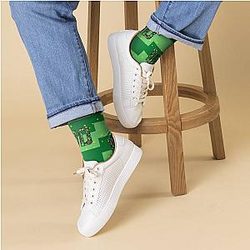 Game Theory Socks Striped Printed Socks Green