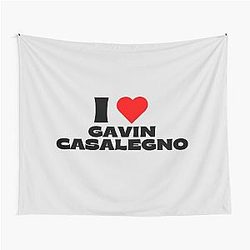 I Love Gavin Casalegno Black Font Tapestry