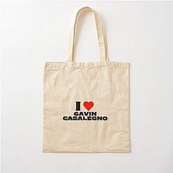 I Love Gavin Casalegno Black Font Cotton Tote Bag