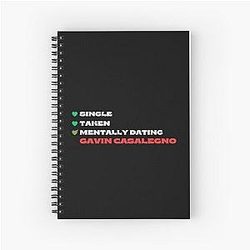Mentally Dating Gavin Casalegno White Fonts Spiral Notebook