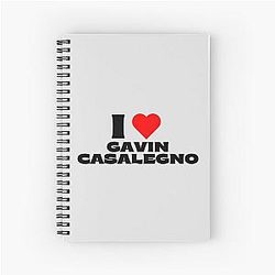 I Love Gavin Casalegno Black Fonts Spiral Notebook
