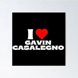I Love Gavin Casalegno White Font Poster