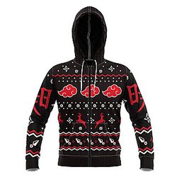 Naruto Hoodies - Akatsuki Christmas Unisex Zipped Hoodie FH0709