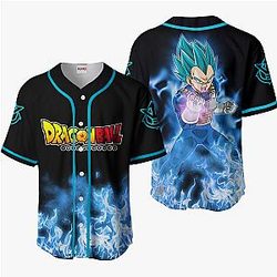 Vegeta Blue Baseball Jersey Shirts Custom Dragon Ball Anime OT2102