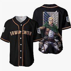 Erwin Smith Baseball Jersey Shirts Custom Attack On Titan Anime OT2102