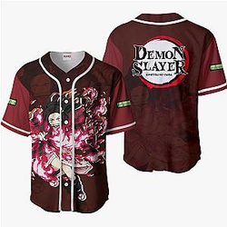 Nezuko Blood Demon Art Baseball Jersey Shirts Custom Kimetsu Anime OT2102