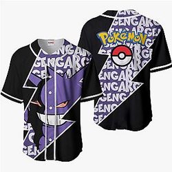 Gengar Baseball Jersey Shirts Custom Pokemon Anime For Fans OT2102