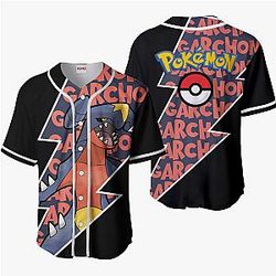Garchomp Baseball Jersey Shirts Custom Pokemon Anime For Fans OT2102