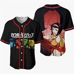 Cowboy Bebop Faye Valentine Baseball Jersey Shirts Custom Anime Merch Clothes HA0601 OT2102