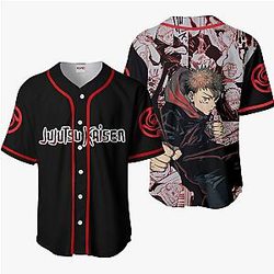 Jujutsu Kaisen Yuji Itadori Baseball Jersey Shirts Custom Anime Merch Clothes HA0901 OT2102