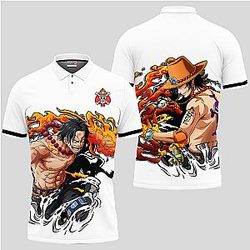 Portgas D Ace Polo Shirt Custom Anime One Piece For Fans OT2102