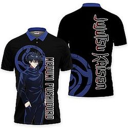 Megumi Fushiguro Polo Shirts Jujutsu Kaisen Custom Anime OT2102