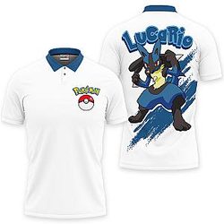 Lucario Polo Shirts Pokemon Custom Anime For Fans OT2102