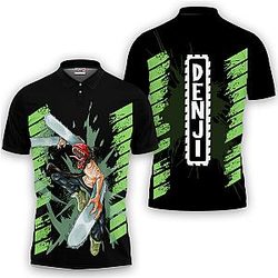 Denji Polo Shirts Chainsaw Man Custom Anime OT2102