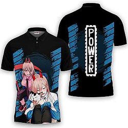 Power Polo Shirts Chainsaw Man Custom Anime OT2102