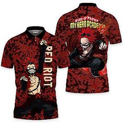 Eijiro Kirishima Polo Shirts My Hero Academia Custom Anime OT2102