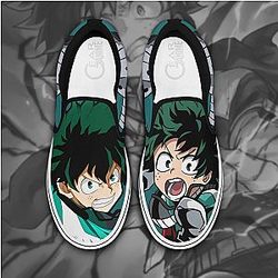 Izuku Midoriya Slip-on Shoes My Hero Academia Custom Anime Canvas Shoes OT2102